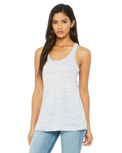 bella + canvas ladies flowy racerback tank b8800 white marble