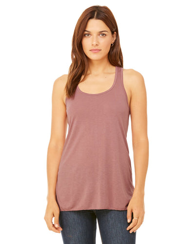 bella + canvas ladies flowy racerback tank b8800 mauve