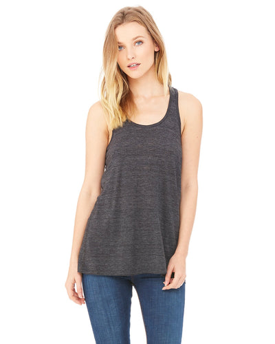 bella + canvas ladies flowy racerback tank b8800 chrcl blk slub