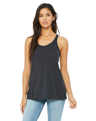bella + canvas ladies flowy racerback tank b8800 dark grey