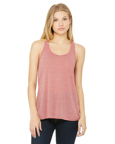 bella + canvas ladies flowy racerback tank b8800 mauve marble