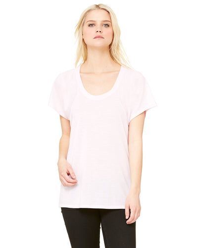 bella + canvas ladies flowy raglan t-shirt b8801 soft pink