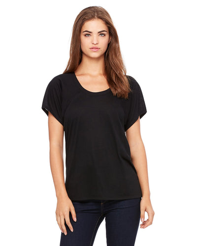 bella + canvas ladies flowy raglan t-shirt b8801 black