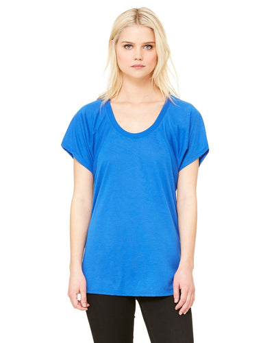 bella + canvas ladies flowy raglan t-shirt b8801 true royal