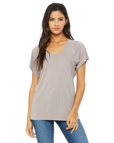 bella + canvas ladies flowy raglan t-shirt b8801 pebble brown