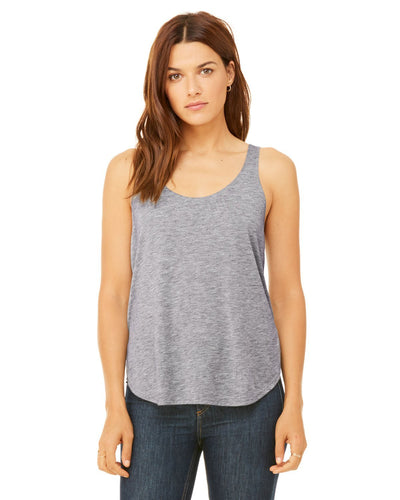 bella + canvas ladies flowy side slit tank b8802 athletic heather