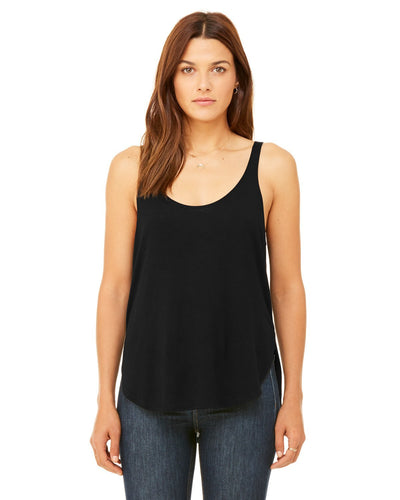 bella + canvas ladies flowy side slit tank b8802 black