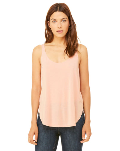 bella + canvas ladies flowy side slit tank b8802 peach