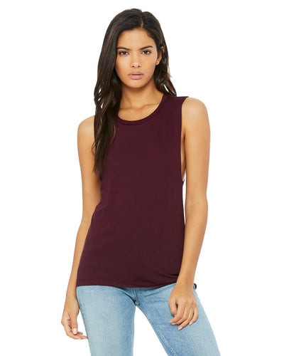 bella + canvas ladies flowy scoop muscle tank b8803 maroon