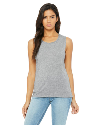 bella + canvas ladies flowy scoop muscle tank b8803 athletic heather