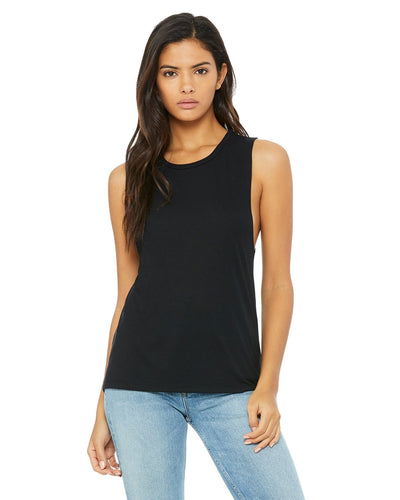 bella + canvas ladies flowy scoop muscle tank b8803 black