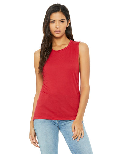 bella + canvas ladies flowy scoop muscle tank b8803 red