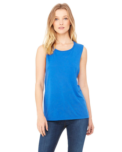 bella + canvas ladies flowy scoop muscle tank b8803 true royal