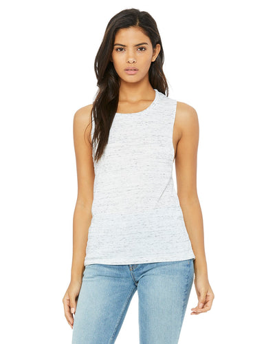bella + canvas ladies flowy scoop muscle tank b8803 white marble