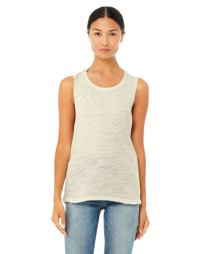 bella + canvas ladies flowy scoop muscle tank b8803 natural slub