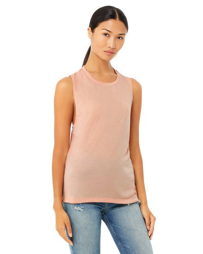 bella + canvas ladies flowy scoop muscle tank b8803 peach