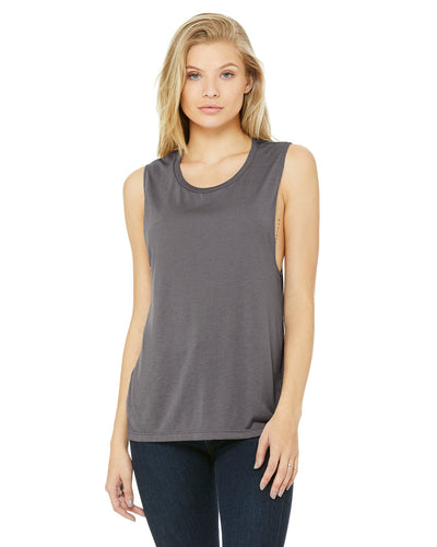 bella + canvas ladies flowy scoop muscle tank b8803 storm