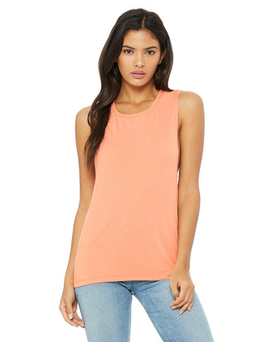 bella + canvas ladies flowy scoop muscle tank b8803 sunset