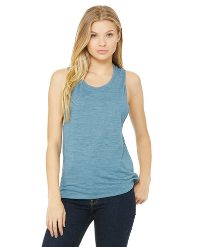 bella + canvas ladies flowy scoop muscle tank b8803 denim slub