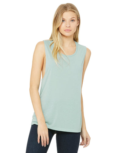 bella + canvas ladies flowy scoop muscle tank b8803 dusty blue