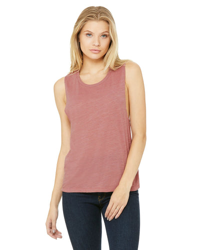 bella + canvas ladies flowy scoop muscle tank b8803 mauve slub