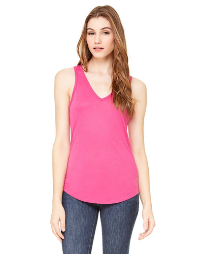 bella + canvas ladies flowy v-neck tank b8805 berry