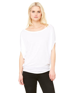 bella + canvas ladies flowy circle top b8806 white