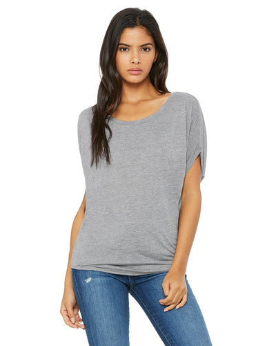 bella + canvas ladies flowy circle top b8806 athletic heather