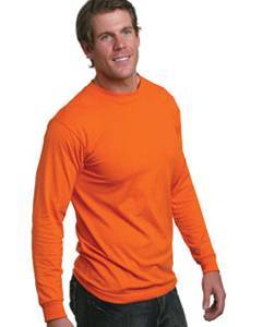 Bayside Adult Adult Long-Sleeve Tee BA1715 BRIGHT ORANGE