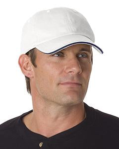 bayside_ba3617_white/ navy_company_logo_headwear