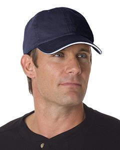 bayside_ba3617_navy/ white_company_logo_headwear