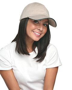 bayside_ba3617_tan/ dark green_company_logo_headwear