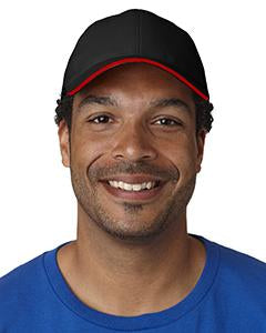 bayside_ba3621_black/ red_company_logo_headwear