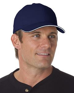 bayside_ba3621_navy/ white_company_logo_headwear