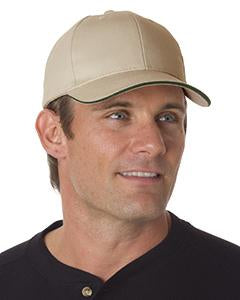 bayside_ba3621_tan/ dark green_company_logo_headwear