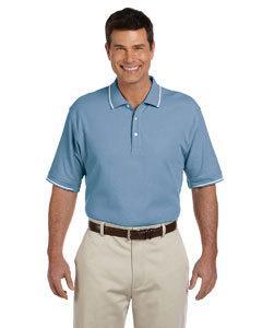 devon & jones_d113_slate blue/ white_company_logo_polos