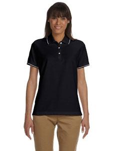 devon & jones_d113w_black/ white_company_logo_polos
