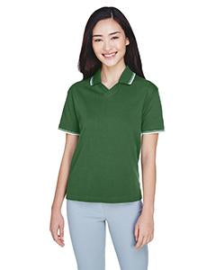 devon & jones_d140w_forest/ creme_company_logo_polos
