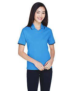 devon & jones_d140w_french blue/ navy_company_logo_polos