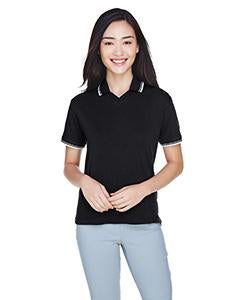 devon & jones_d140w_black/ white_company_logo_polos