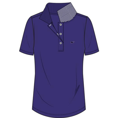 Vineyard Vines Women's Short Sleeve Pique Polo 2K1066 Royal Ocean