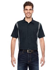 dickies_ls524_dark navy/ smoke_company_logo_button downs