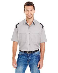 dickies_ls605_smoke/ black_company_logo_button downs