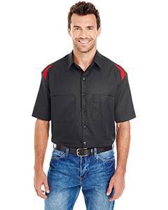 dickies_ls605_black/ eng red_company_logo_button downs