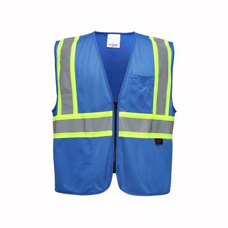 gss enhanced visibility multi color vest 3133 blue