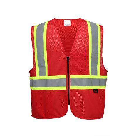 gss enhanced visibility multi color vest 3134 red