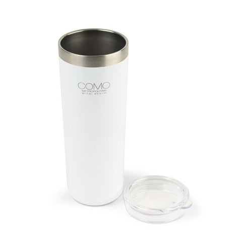 Aviana Ainsley Double Wall Stainless Highball Tumbler 14 Oz White Opaque Gloss