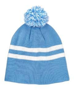 Team 365 Striped Pom Beanie TT122 SP LT BLUE/ WHT