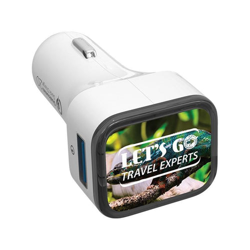 Trifecta Quick Charge Dual-Port USB Car Charger TTA031, Charcoal