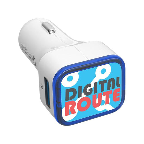 Trifecta Quick Charge Dual-Port USB Car Charger TTA031, Navy